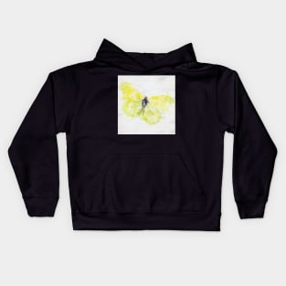 There is a Yellow Butterfly in the Garden! Kids Hoodie